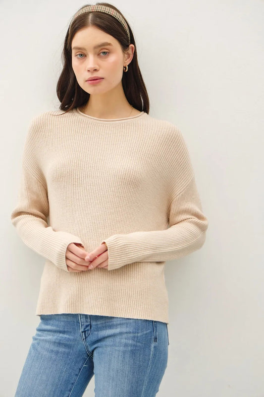 Be Cool Round Neck Long Sleeve Sweater for Women