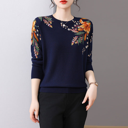 Loose Long Sleeve Knitted Western Style Top – Casual Idle Fashion for Women