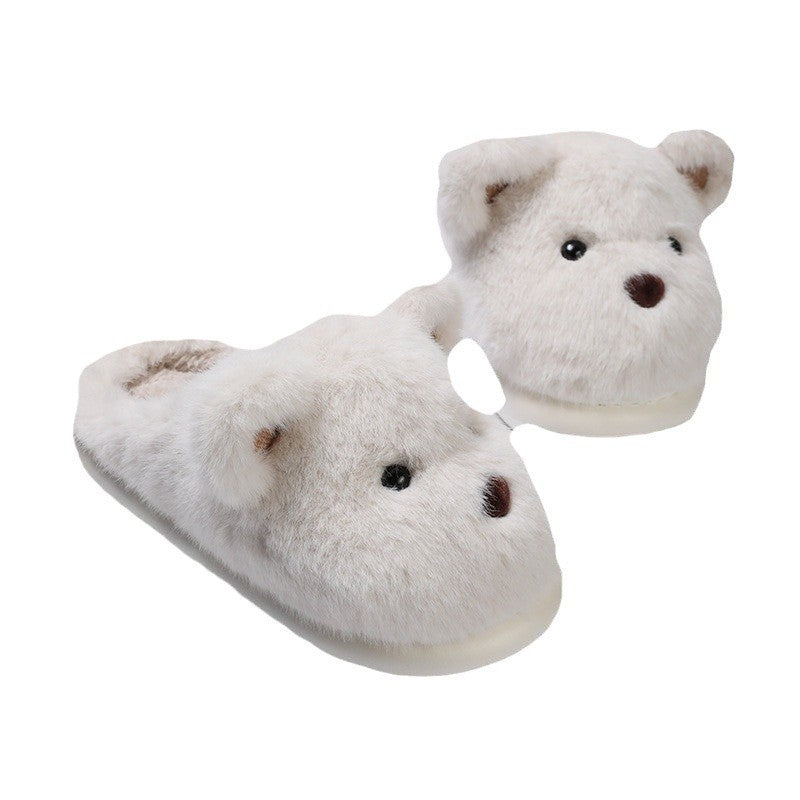 Women's Autumn and Winter Indoor Home Slippers – Plush Cotton, Non-Slip, Platform, and Warm