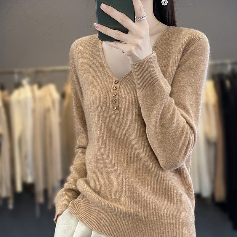 Women's Long Sleeve Sweater Top with Tie Detail