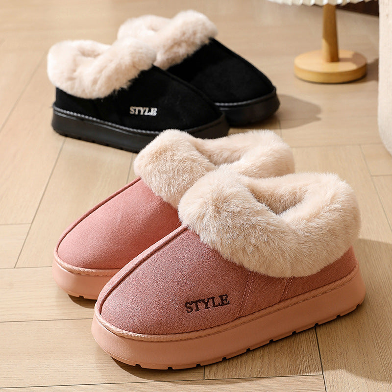 New Suede Cotton Warm Non-Slip Snow Boots Slippers