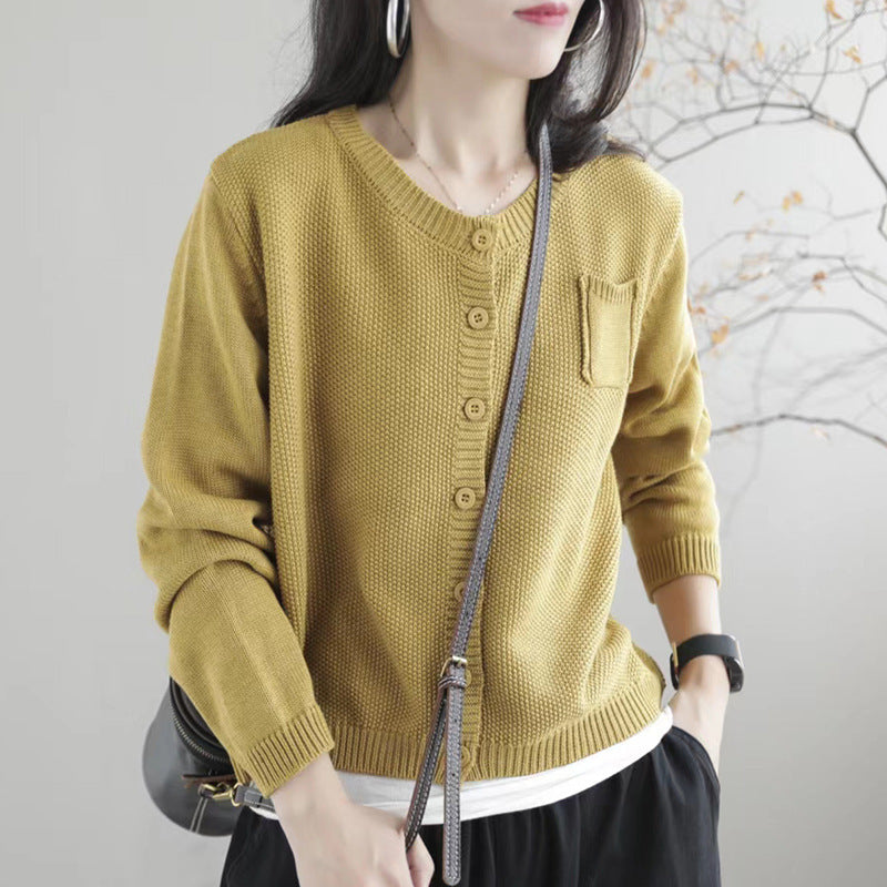 High-Quality Korean-Style Relaxed Sweater Coat