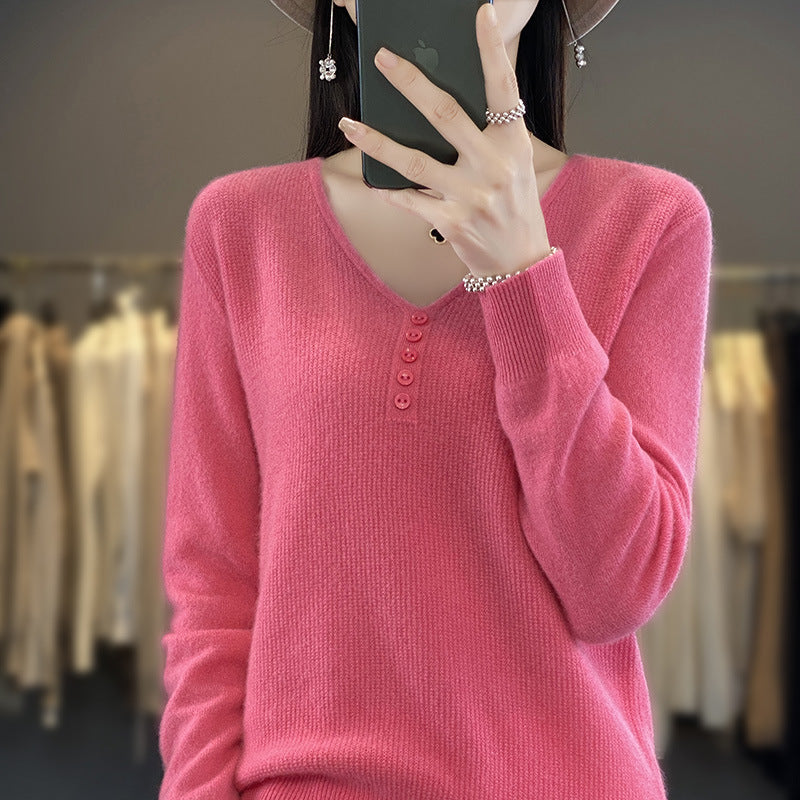 Women's Long Sleeve Sweater Top with Tie Detail