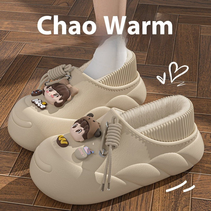 Winter Soft Bottom Cartoon Waterproof Cotton Slippers