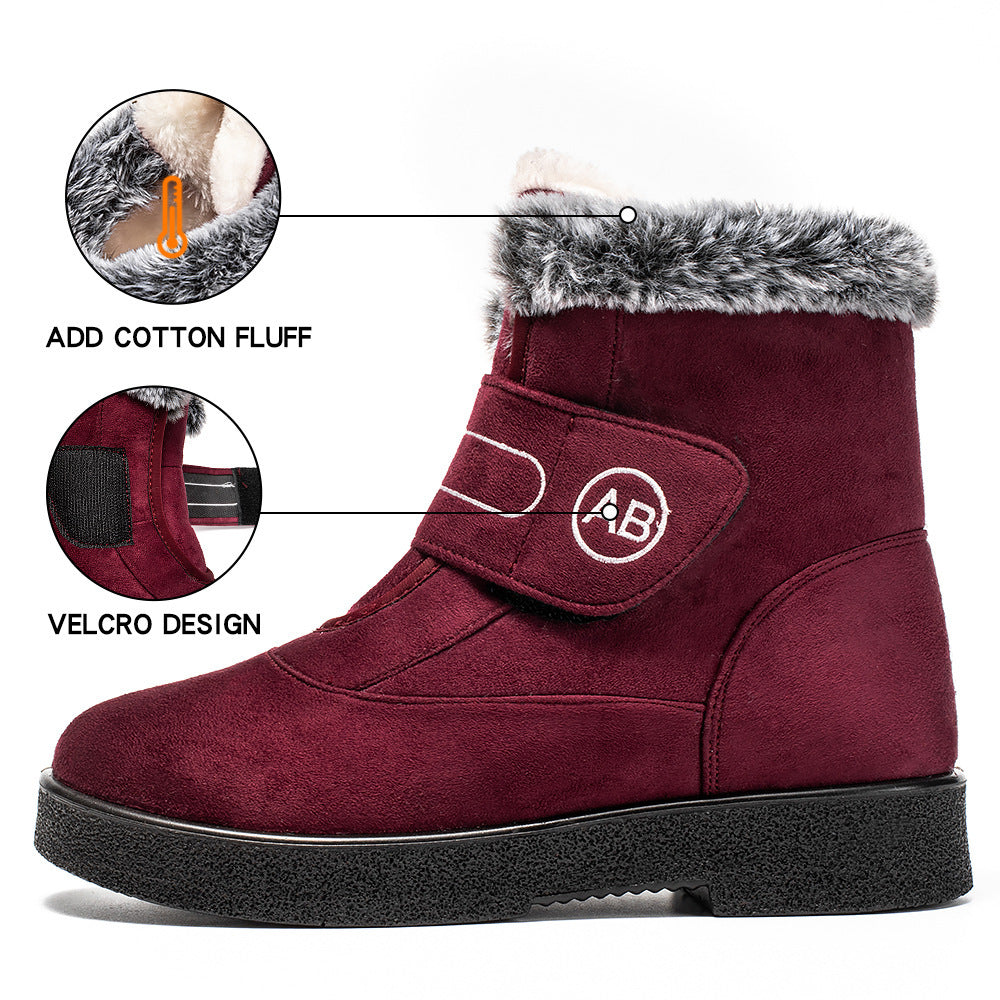 High-Warmth Women's Snow Boots with Velcro and Flannel Lining