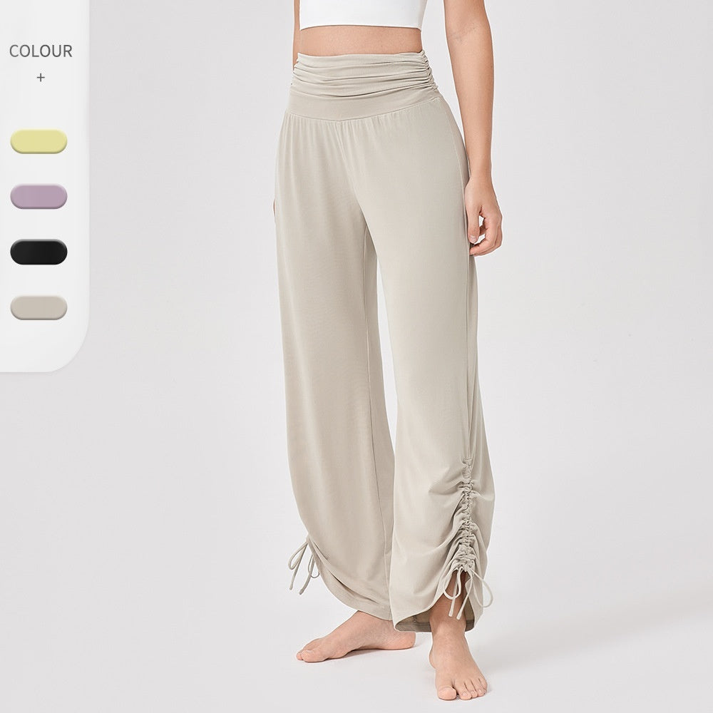 Women's Yoga High-Waist Loose Wide-Leg Pants – Soft, Draping, and Breathable