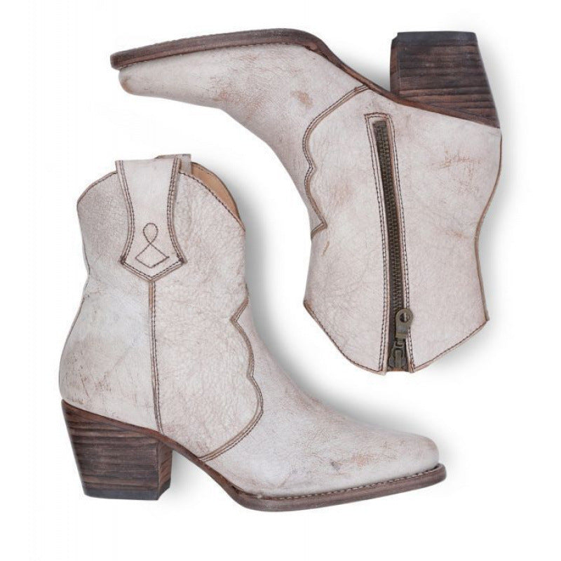 All-Matching High Heel Chunky Short Boots