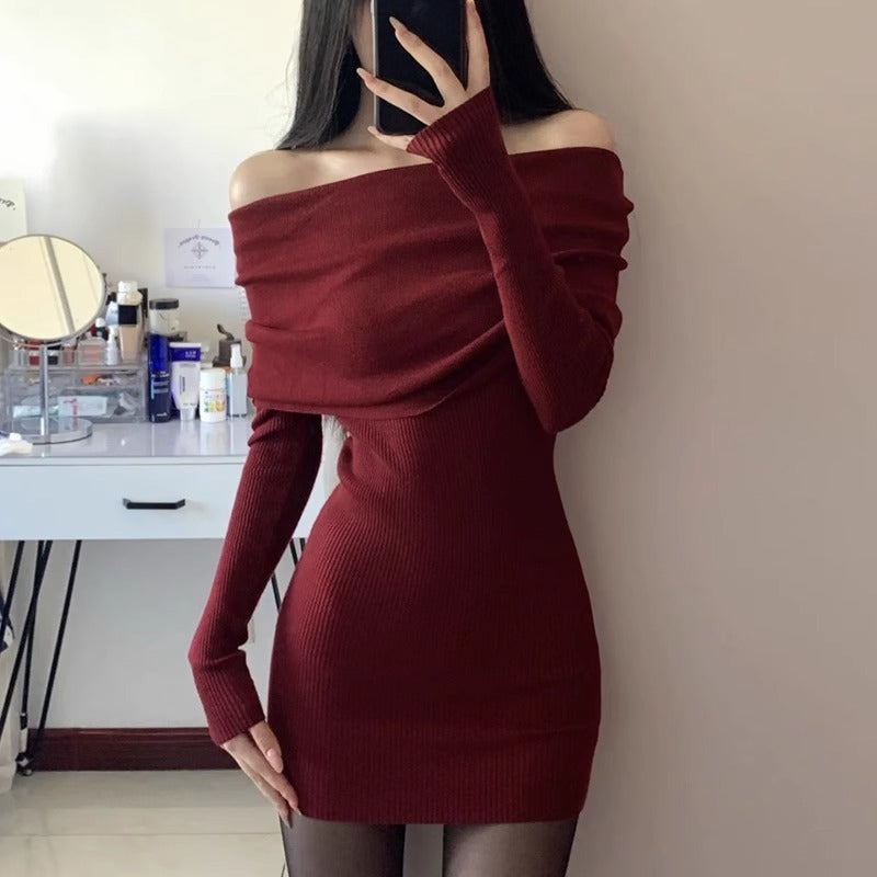 Pure Desire Off-Shoulder Sweater Dress for Women