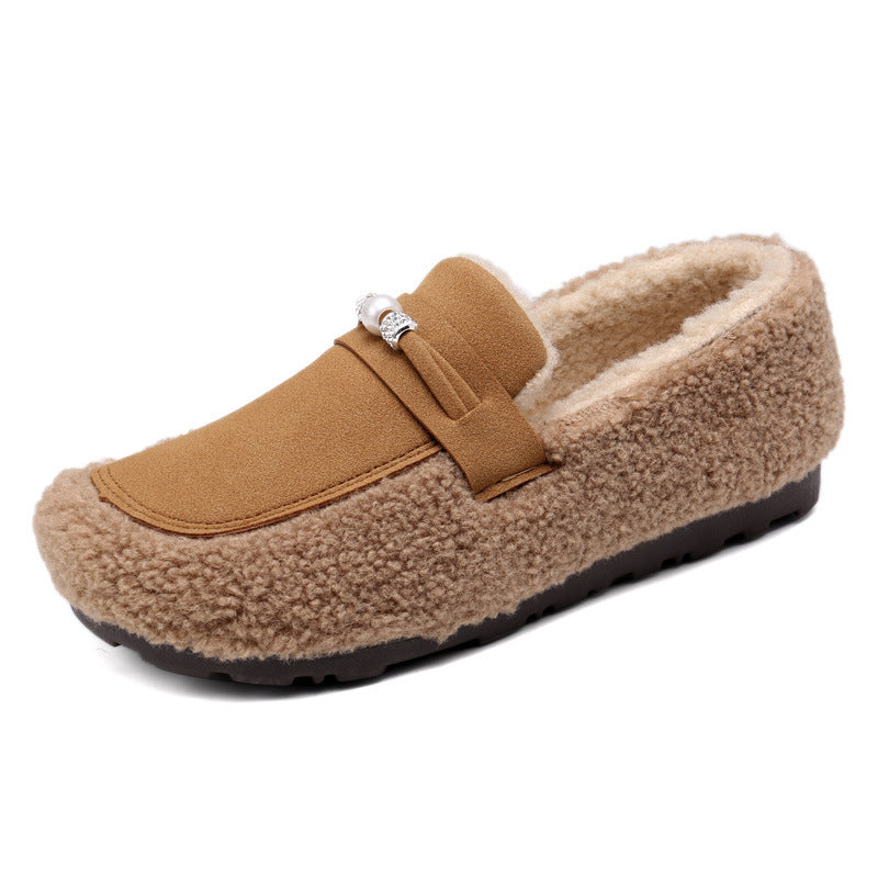 Cotton Gommino Shoes with Fleece Lining – Padded, Warm, and Fluffy