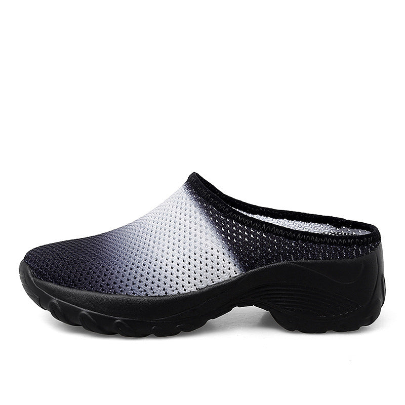 Plus Size Women's Fashion Mesh Platform Slippers for Outdoor Wear