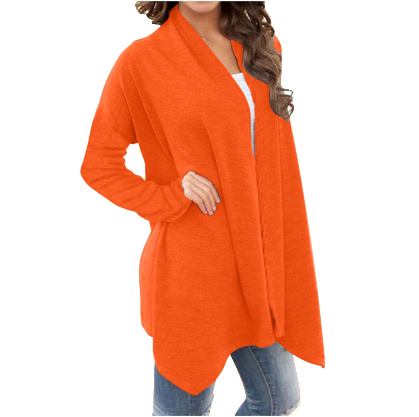 New Solid Color Long-Sleeve Cardigan Jacket – Long Style