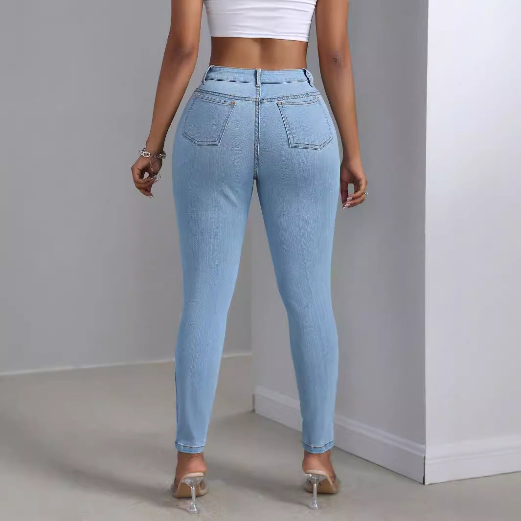 Fashionable Women's Ripped Jeans Trousers