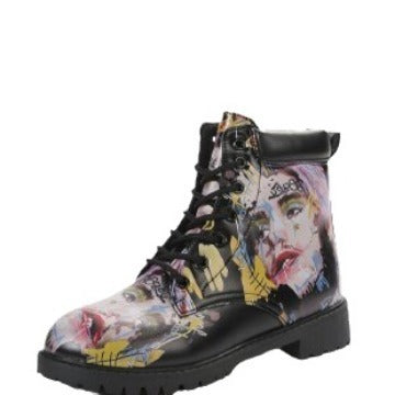 Women's Multi-Color Printed Fashion Martin Boots