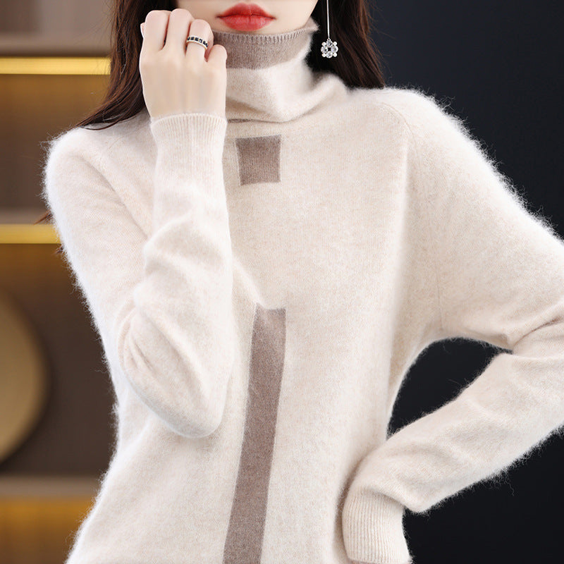 Fashionable Slim-Fit Women's Cashmere Bottoming Sweater