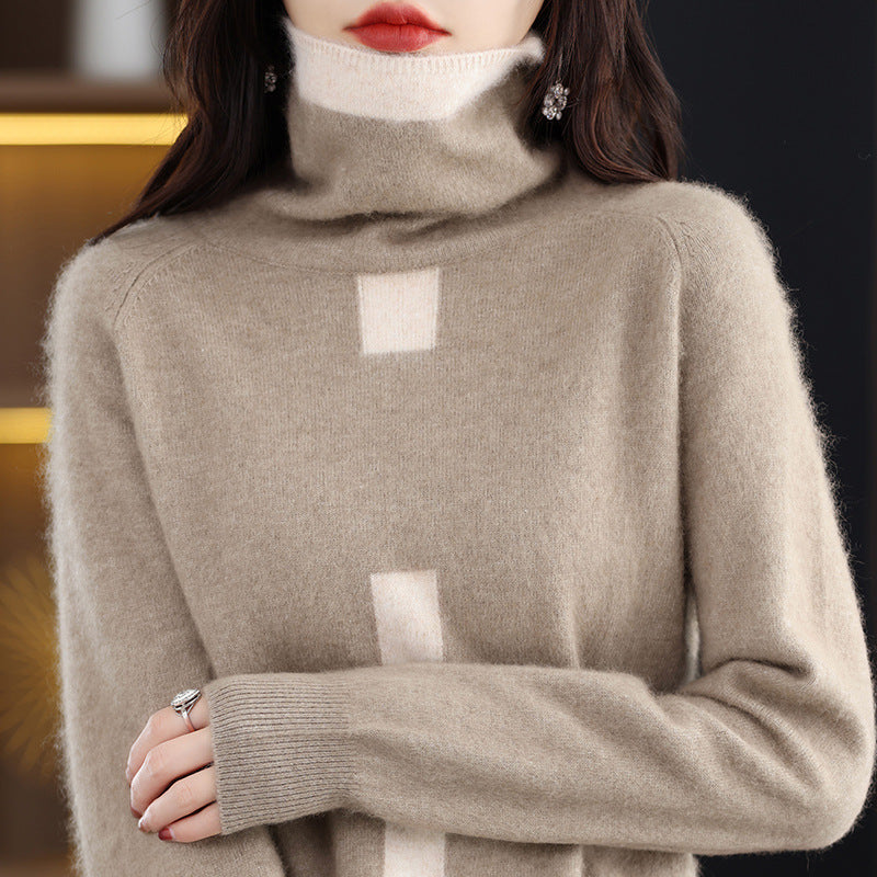 Fashionable Slim-Fit Women's Cashmere Bottoming Sweater