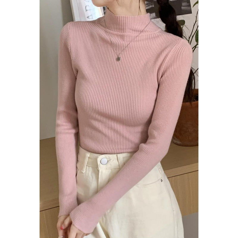 Women's Turtleneck Long-Sleeved Pullover Wool Base Shirt