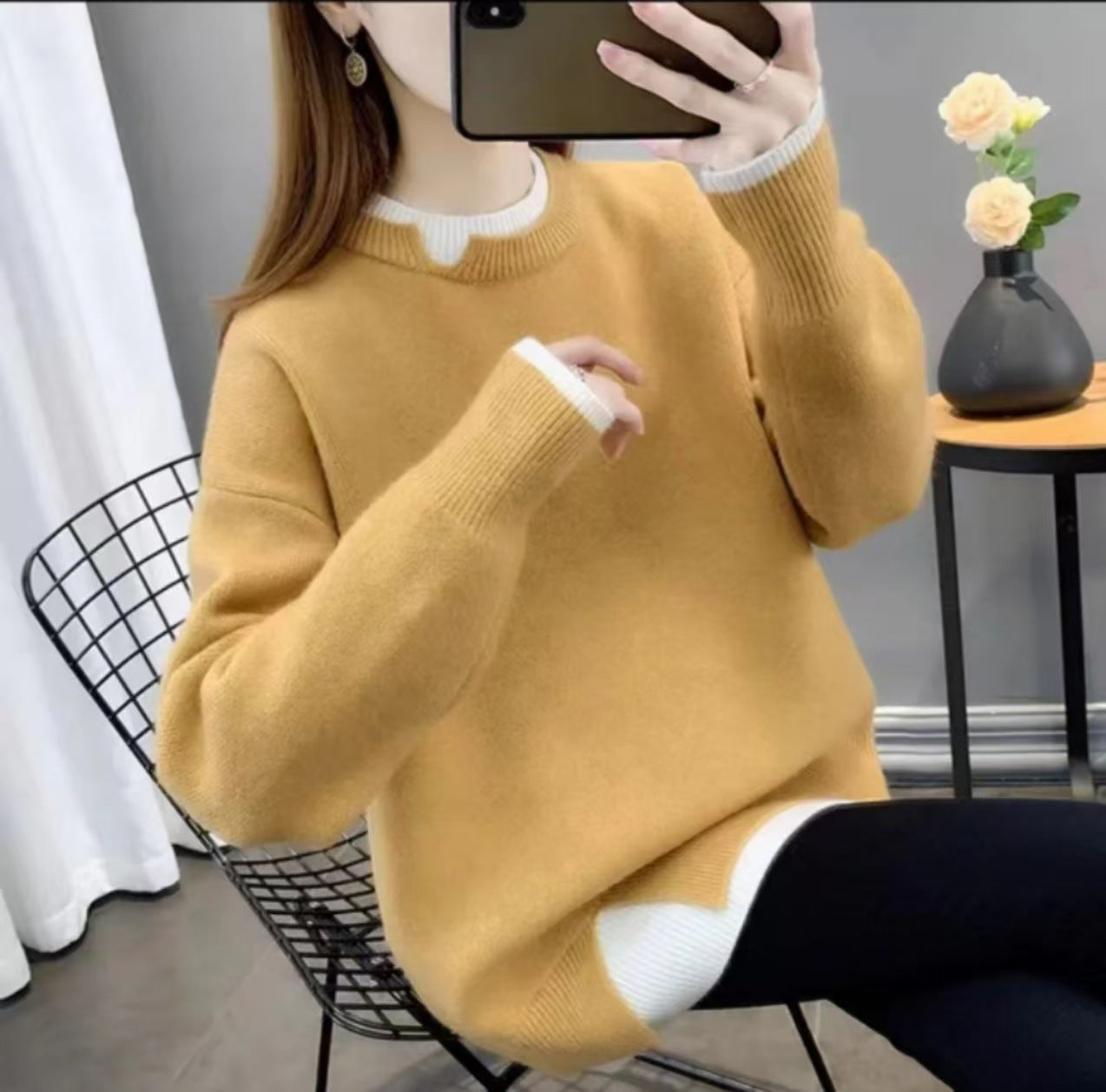 All-Match Loose-Fit Knitted Pullover Top