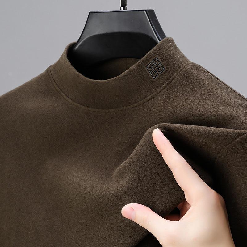 Thick Warm T-Shirt with Brushed Inner Lining