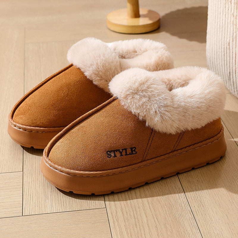 New Suede Cotton Warm Non-Slip Snow Boots Slippers