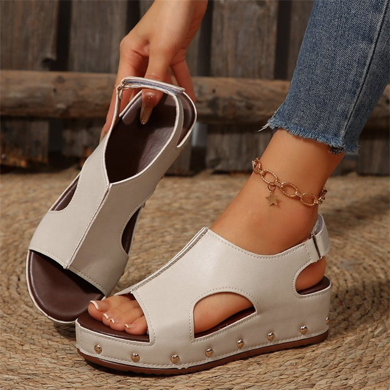 Women's Plus Size Platform Peep Toe Sandals