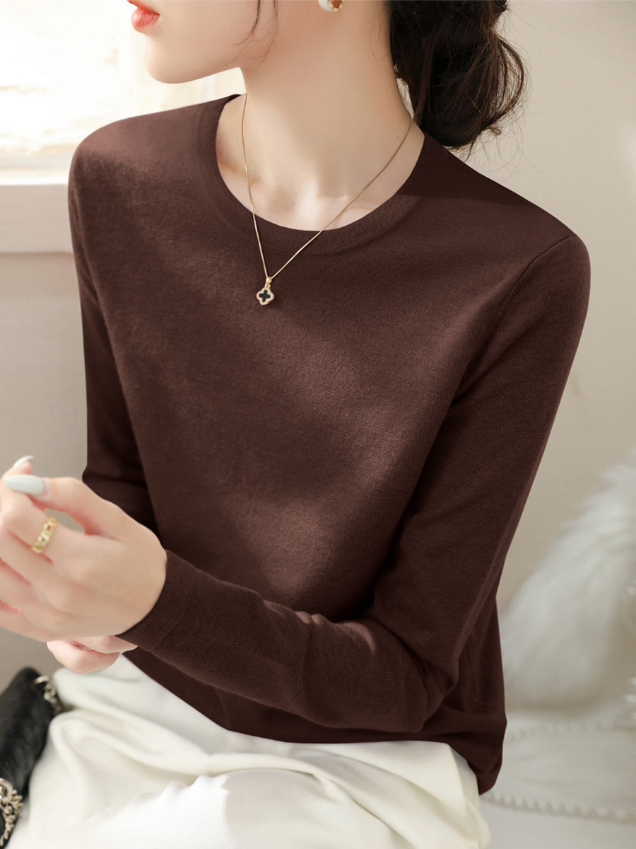 Round Neck Loose Long Sleeve Sweater