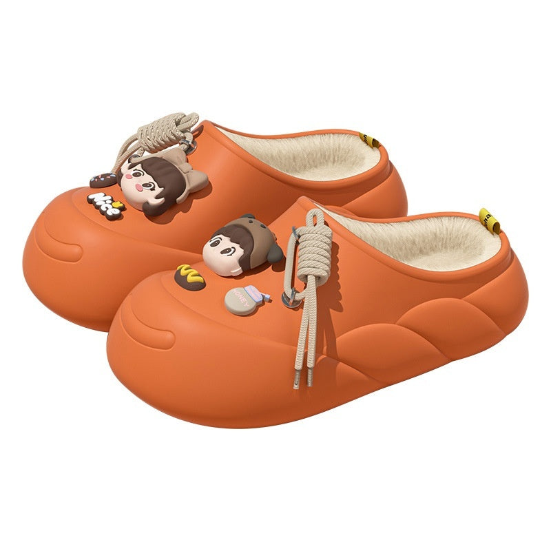 Winter Soft Bottom Cartoon Waterproof Cotton Slippers