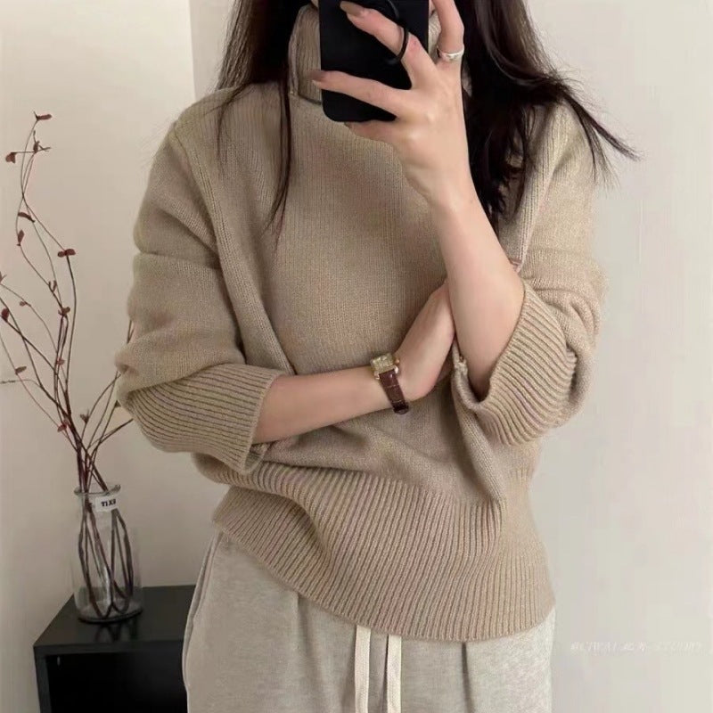 Women's Loose and Simple Solid Color Pullover Sweater