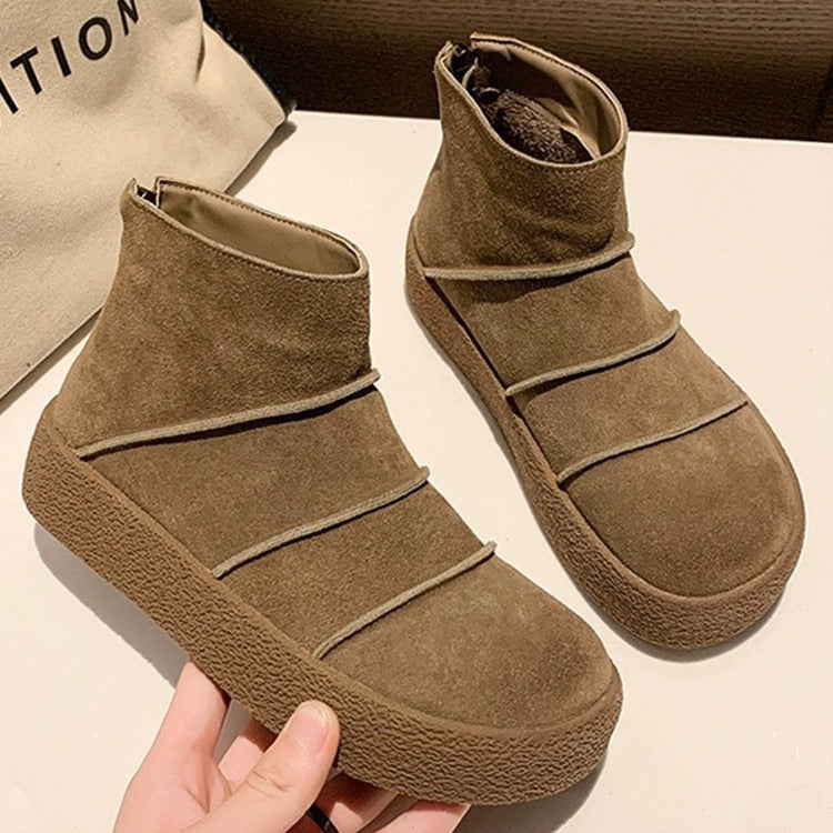 Comfortable Short Boots with Soft Bottom and Back Zipper