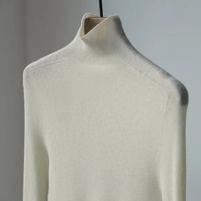 Women's Turtleneck Bottoming Shirt – Fur Lined Sweater Knitted Top