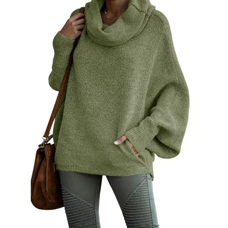 Lantern Sleeve Loose-Fit Casual Sweater