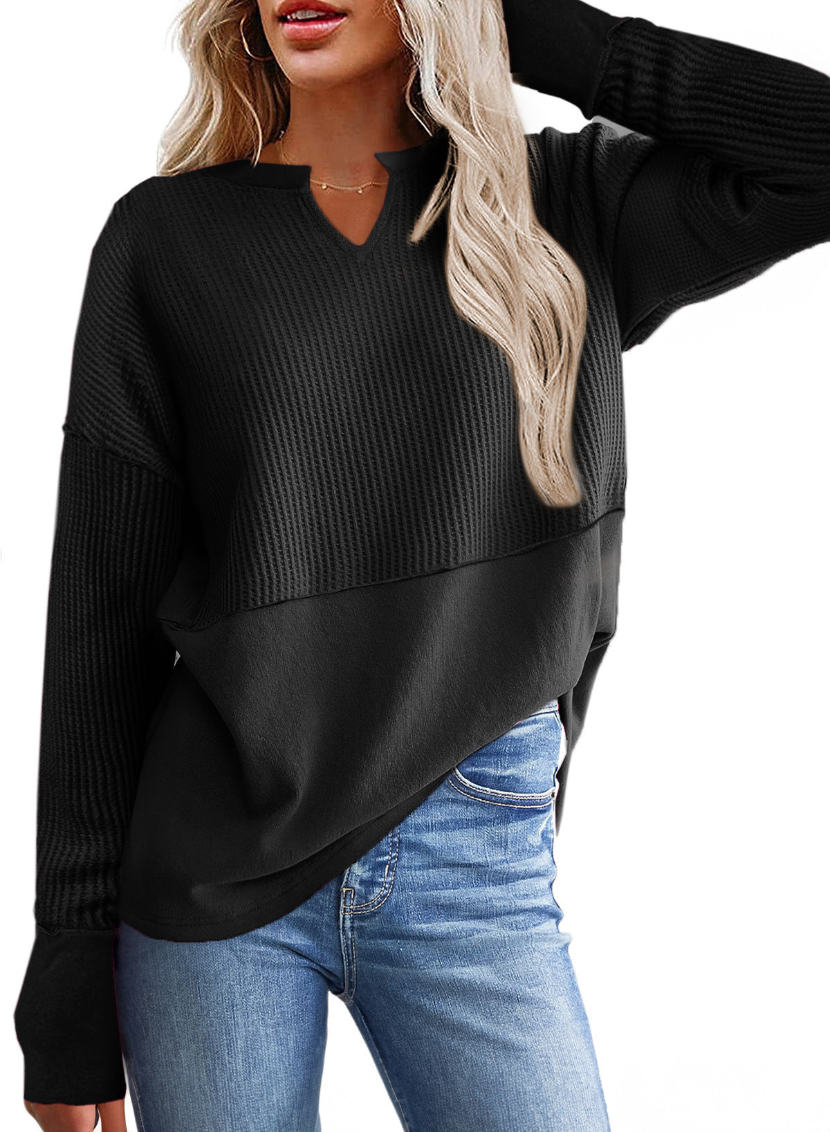 New Autumn & Winter Solid Color Loose Sweater – Women's Top