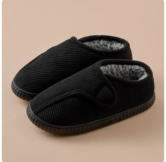 Men's Winter Wool-Lined Cotton Slippers – Warm and Cozy