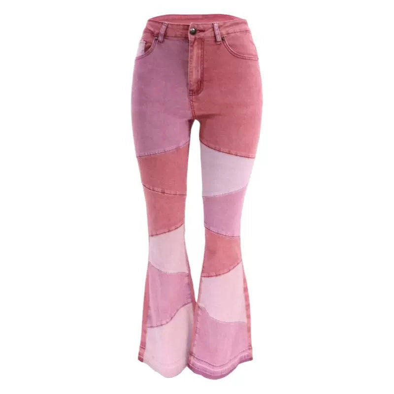 Women's Wide-leg Fashion Stitching Jeans